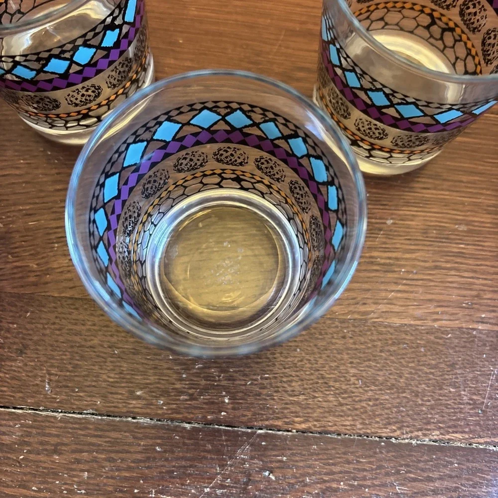 Ikea Murkla Geometric 8oz Old Fashioned Cocktail Rocks Glasses Tumbler‎ Set of 4
